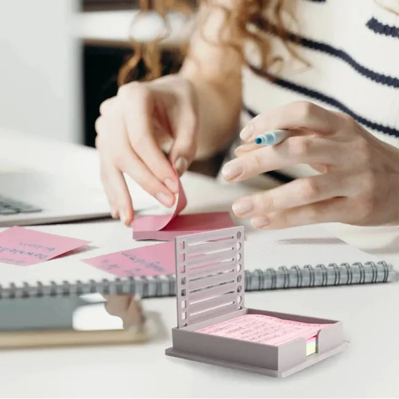 STICKY NOTE TEMPLATE STORAGE PLASTIC BOX