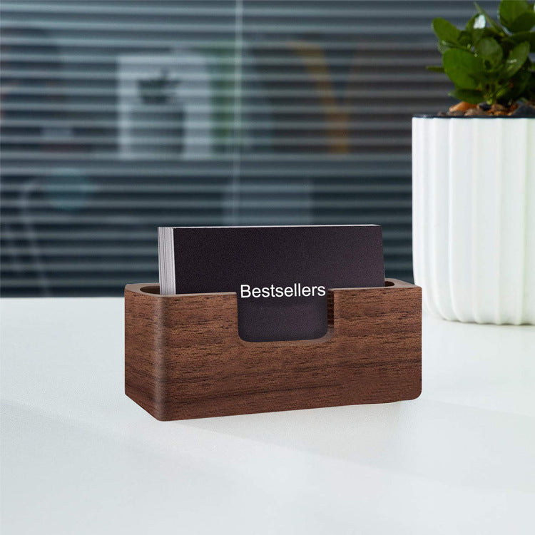 SIMPLE BUSINESS CARD HOLDER SOLID WOOD CREATIVE NOTES