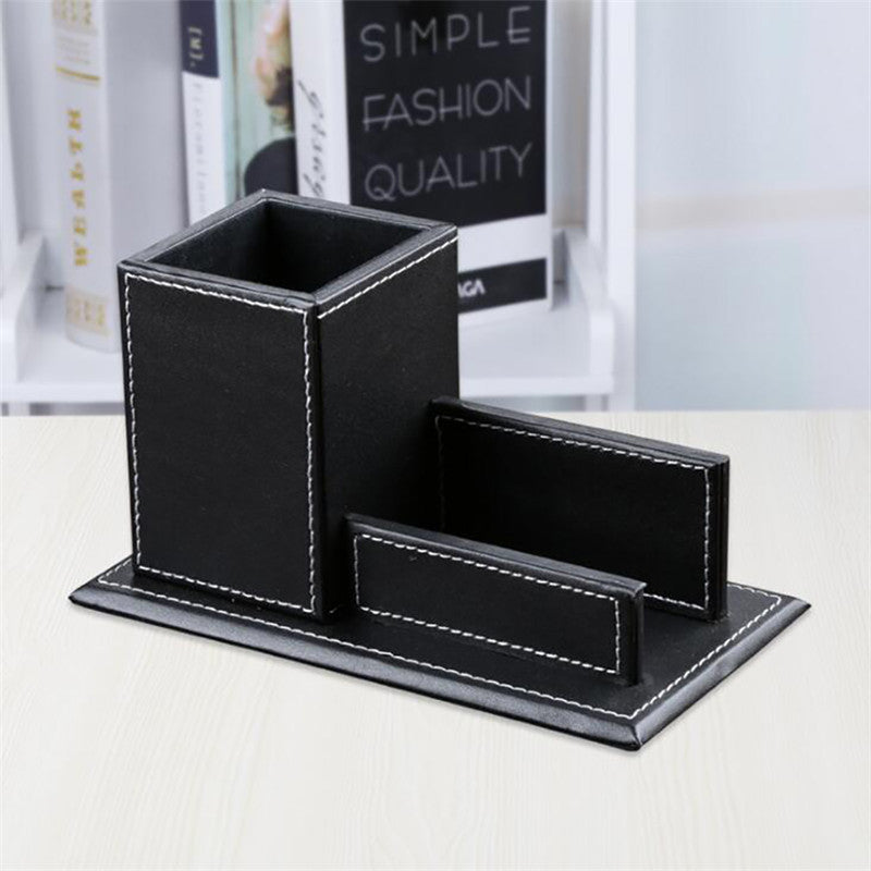 MULTIFUNCTIONAL LEATHER PEN HOLDER BUSINESS CARD HOLDER