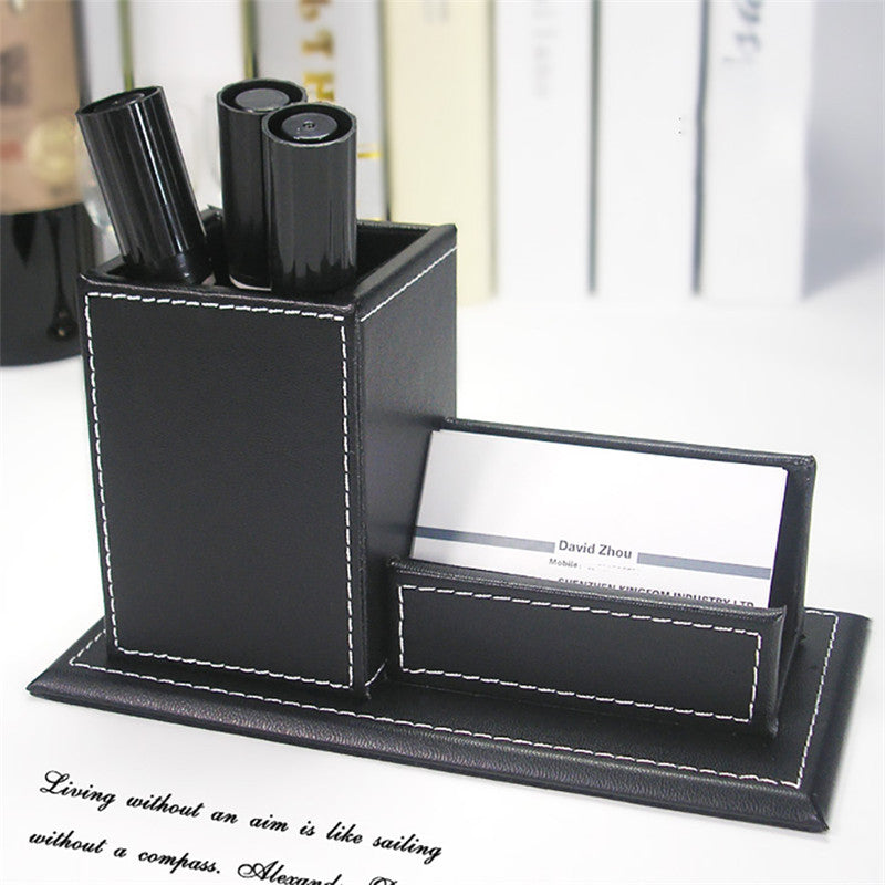 MULTIFUNCTIONAL LEATHER PEN HOLDER BUSINESS CARD HOLDER