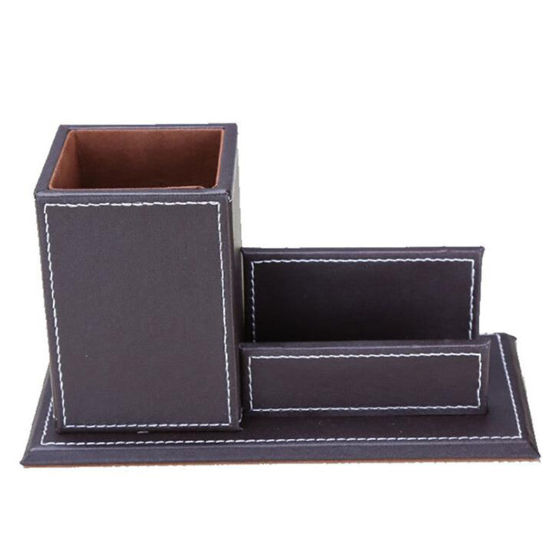 MULTIFUNCTIONAL LEATHER PEN HOLDER BUSINESS CARD HOLDER